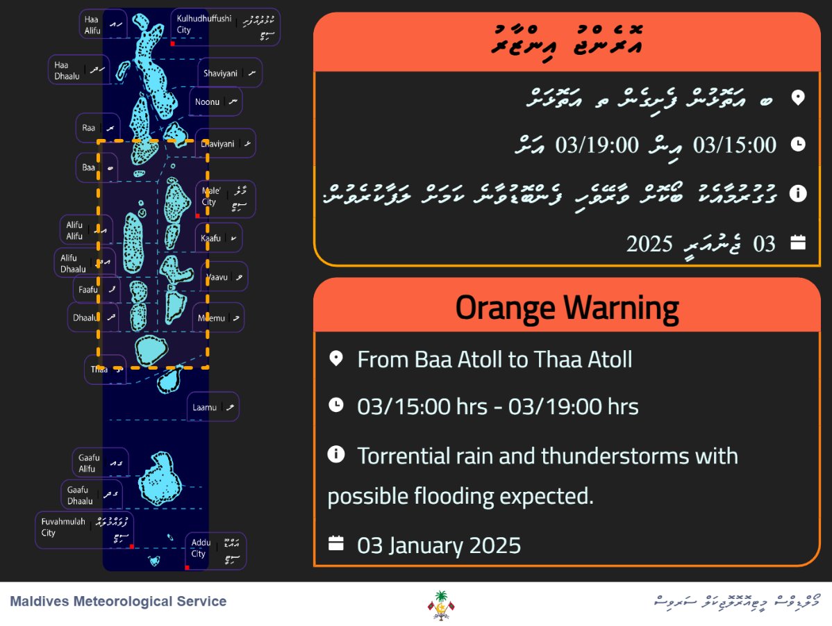 ގުގުރުމާއެކު ބޯކޮށް ވާރޭވެހި ފެންބޮޑުވާނެކަމަށް ލަފާކޮށް އޮރެންގު އެލާޓް ނެރެފި